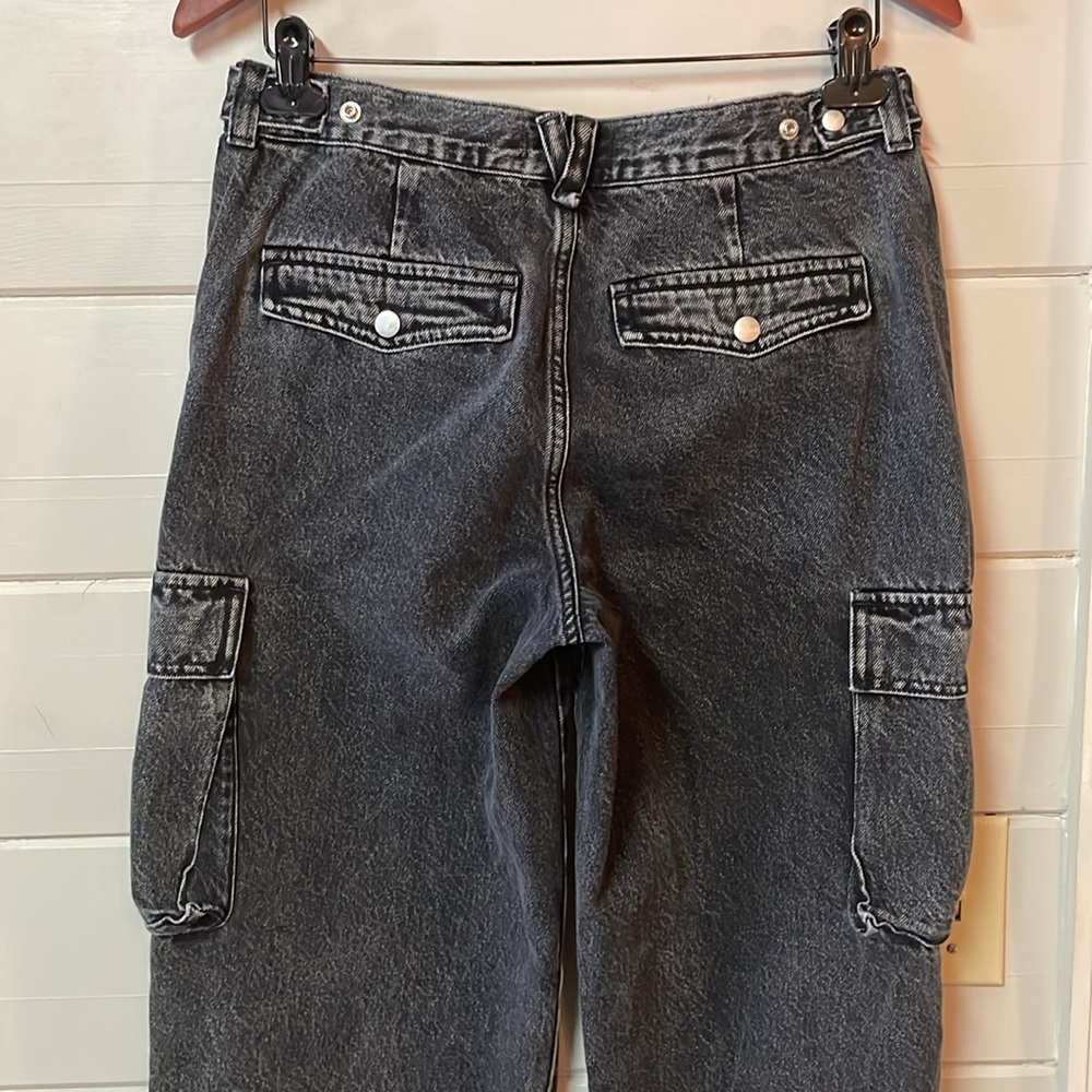 Madewell Low Slung Cargo Black Wash Denim Jeans Size 27. - Picture 7 of 15